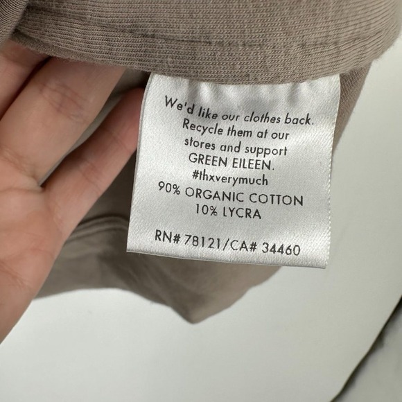 Eileen Fisher Stand‎ Collar Zip/Snap Long Organic Cotton Jacket Taupe Tan Medium - Picture 7 of 11